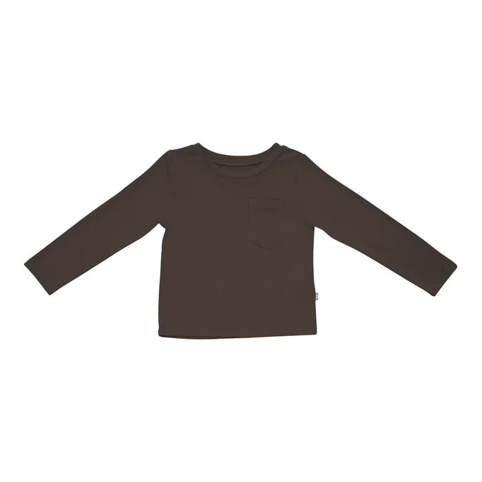 Kyte Baby Long Sleeve Toddler Crew Neck Tee - Espresso