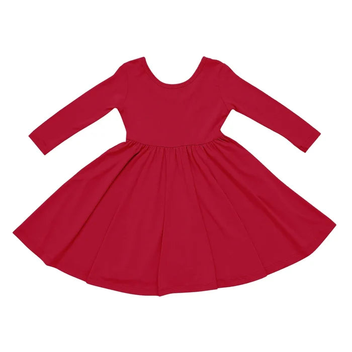 Kyte Baby Long Sleeve Twirl Dress - Cardinal