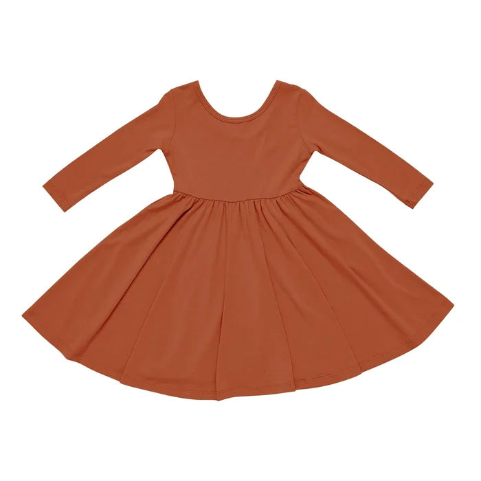 Kyte Baby Long Sleeve Twirl Dress - Rust