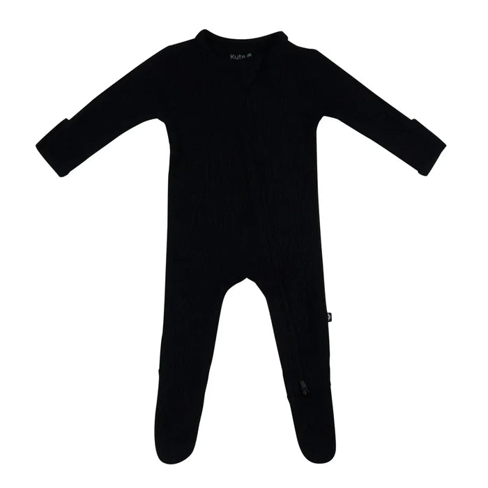 Kyte Baby Ribbed Zippered Footie - Midnight