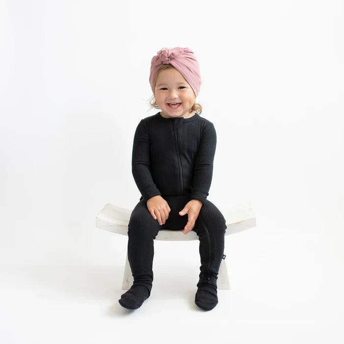 Kyte Baby Ribbed Zippered Footie - Midnight