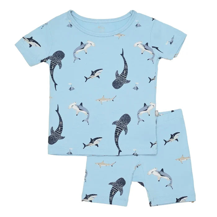 Kyte Baby Short Sleeve Toddler Pajama Set - Stream Shark