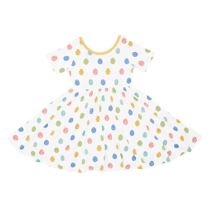 Kyte Baby Short Sleeve Twirl Dress - Spring Egg