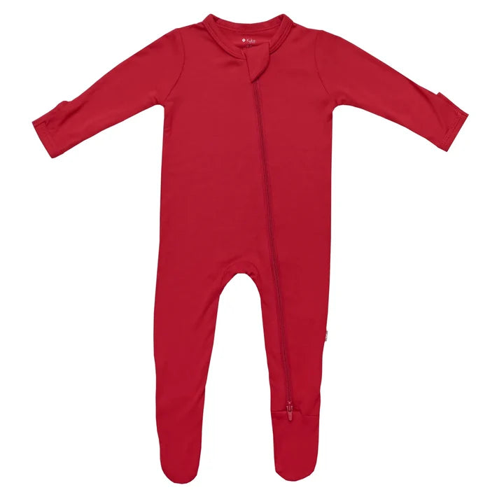 Kyte Baby Zippered Footie - Cardinal
