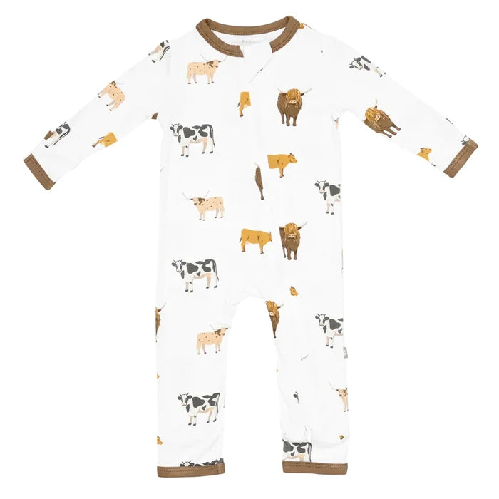 Kyte Baby Zippered Romper - Moo