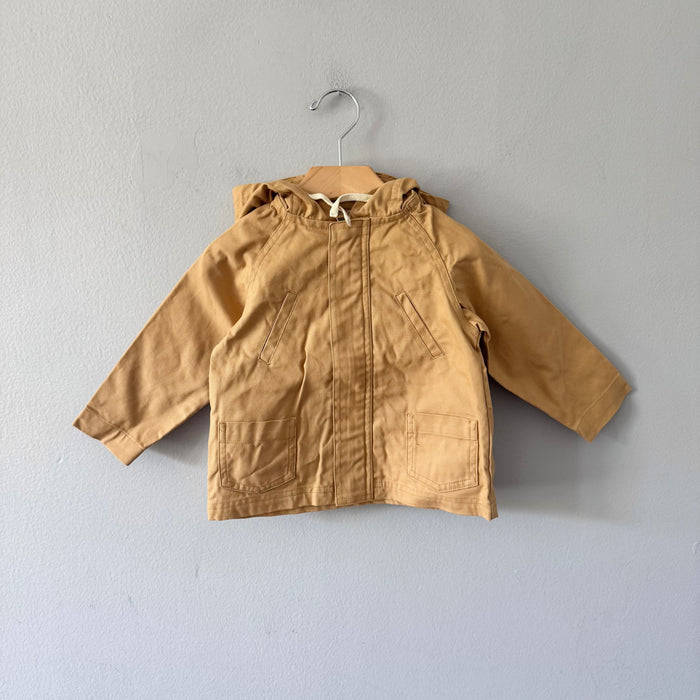 La petite collection / Mustard canvas zip up jacket / 12M