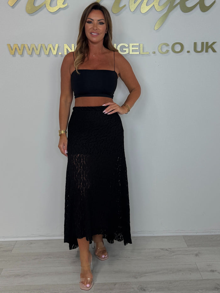 Lace Floaty Maxi Skirt (4 Colours)