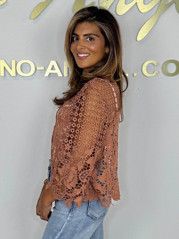 Lace Jewelled Button Scalloped Edge Cardigan (4 Colours)