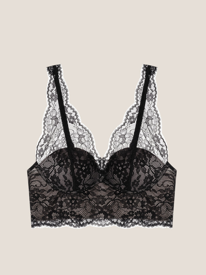 Lace Padded Plunge Spacer Bra