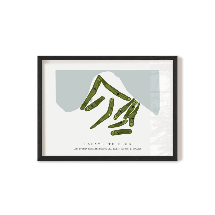 Lafayette Club | Golf Course Map | Black Frame