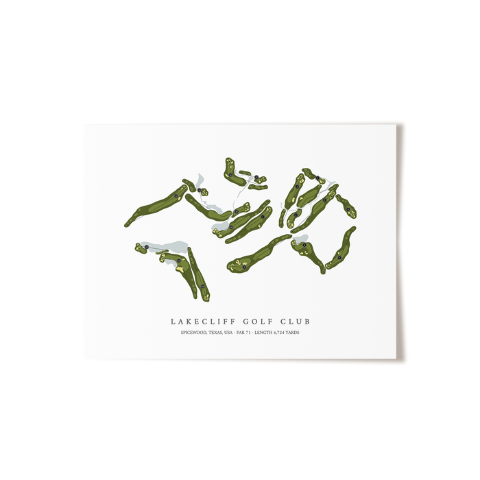 Lakecliff Golf Club | Golf Course Map | Unframed