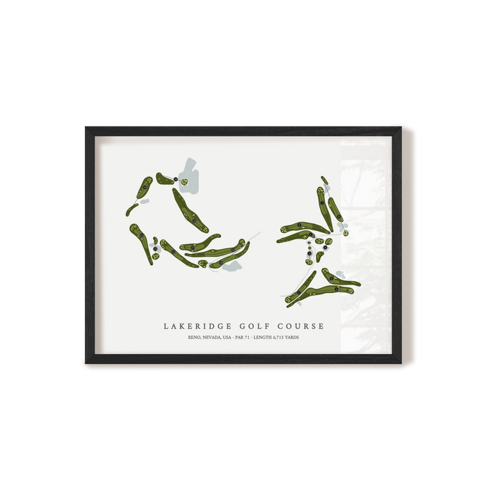 LakeRidge Golf Course | Golf Course Map | Black Frame