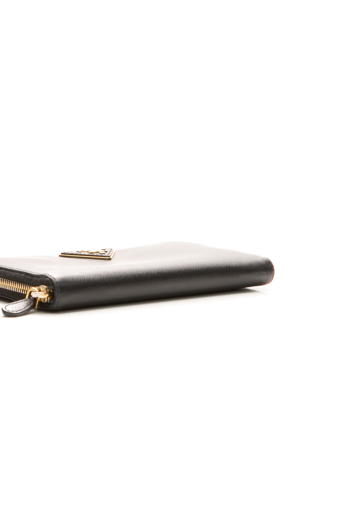 Prada - Black Saffiano Leather Zip Wallet