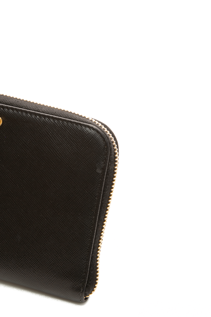 Prada - Black Saffiano Leather Zip Wallet
