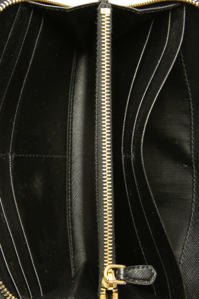 Prada - Black Saffiano Leather Zip Wallet