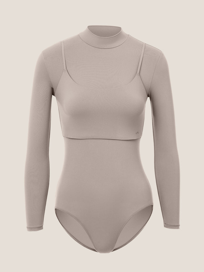 Layered Mock Neck Bodysuit