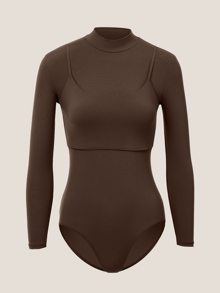 Layered Mock Neck Bodysuit
