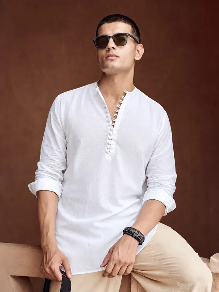 Legacy Cotton-Linen Short Kurta