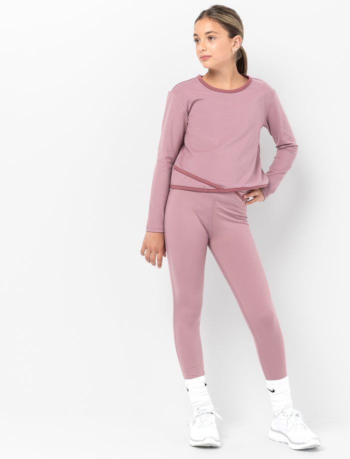 Legging de sport à bande contrastante pour ado fille