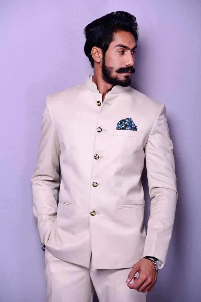 Light Fawn color Designer Bandhgala Jodhpuri Suit