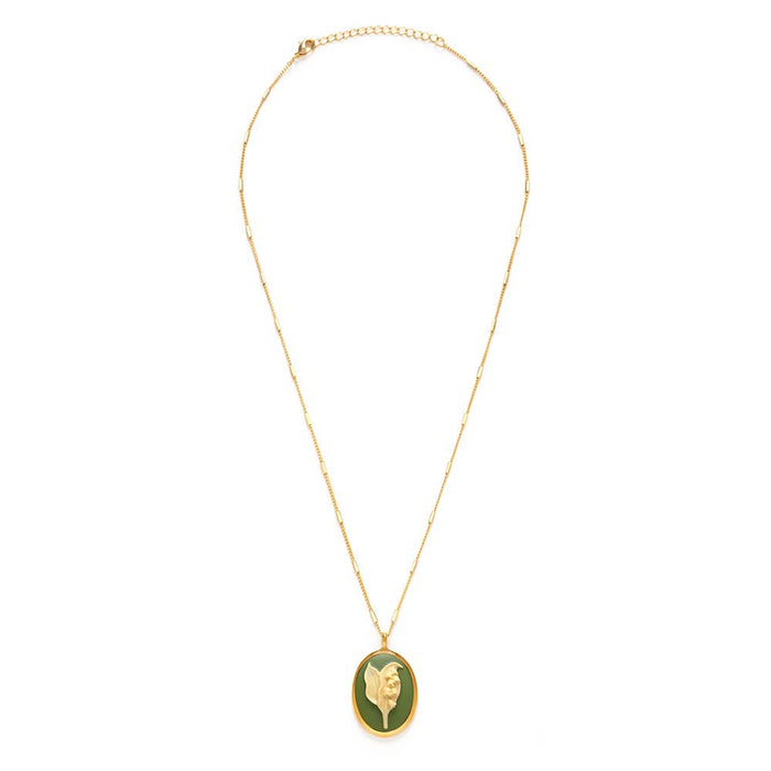 Lily of the Valley Vintage Cameo Necklace