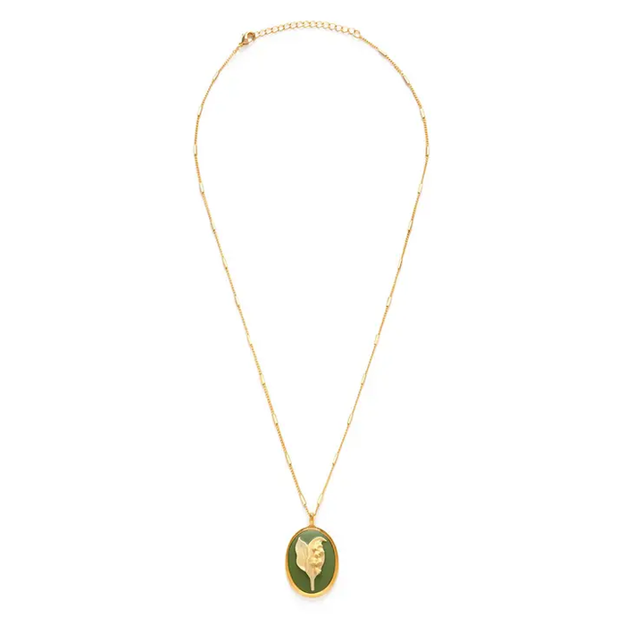 Lily of the Valley Vintage Cameo Necklace