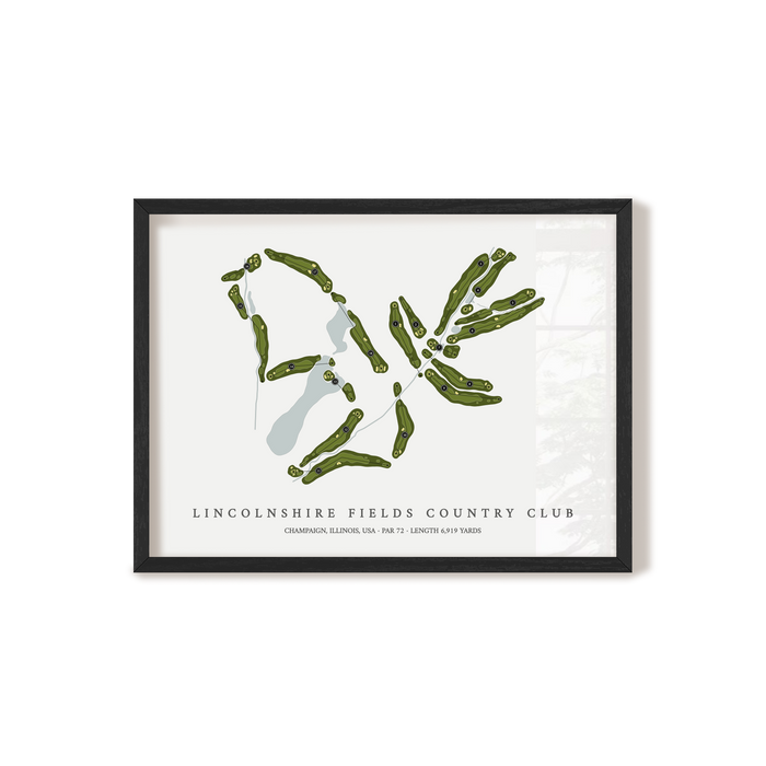 Lincolnshire Fields Country Club | Golf Course Map | Black Frame
