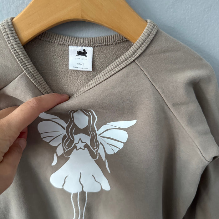 Little & Lively	/ Grey fairy fleece lined crew top / 3-4T