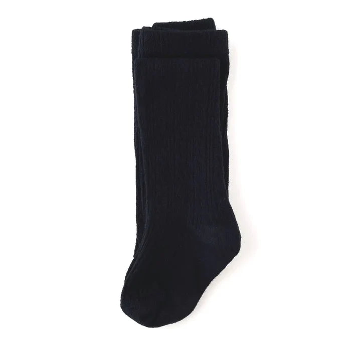 Little Stocking Co Cable Knit Tights - Black