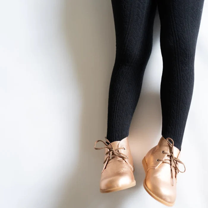 Little Stocking Co Cable Knit Tights - Black