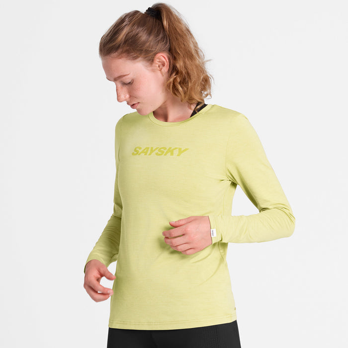 Saysky Logo Pace Long Sleeve Green 3008 NWRLS20C3008