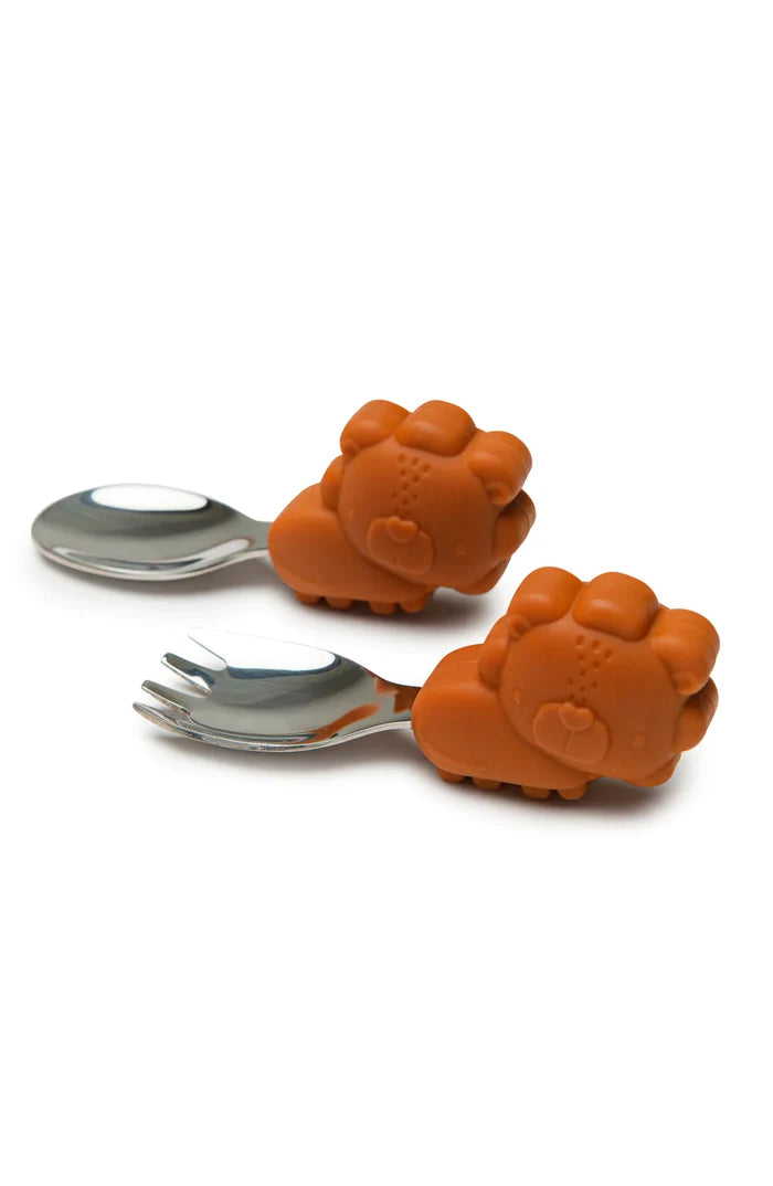 LouLou Lollipop Born to be Wild Learning Spoon + Fork Sets