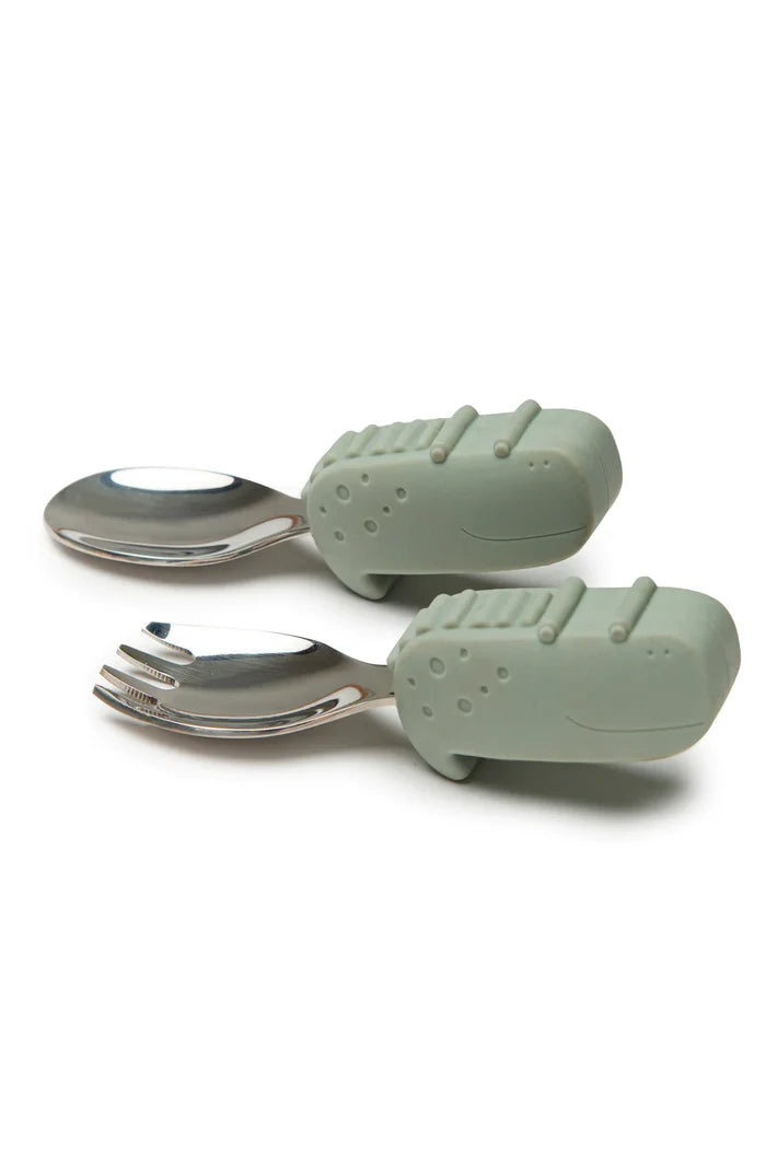 LouLou Lollipop Born to be Wild Learning Spoon + Fork Sets