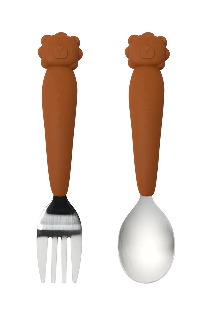 LouLou Lollipop Born to be Wild Toddler Spoon + Fork Sets