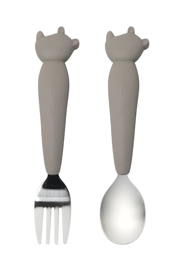 LouLou Lollipop Born to be Wild Toddler Spoon + Fork Sets