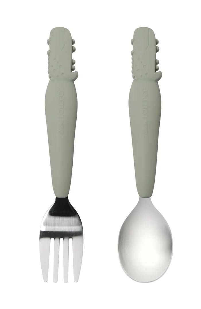 LouLou Lollipop Born to be Wild Toddler Spoon + Fork Sets