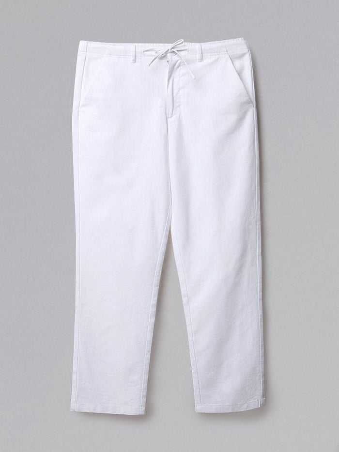 Lounge White Linen Look Trousers