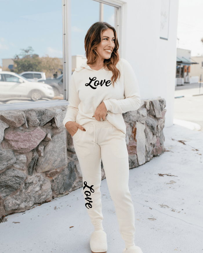 Love Graphic Hoodie In Cream - FINAL SALE - Macoma Boutique555 Presales