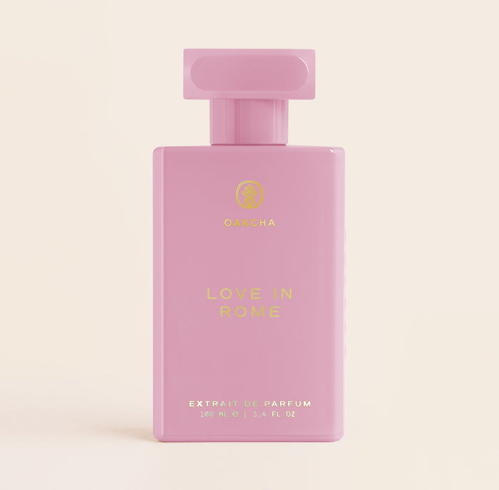 Front view of Love in Rome Extrait de Parfum bottle, 100 mL