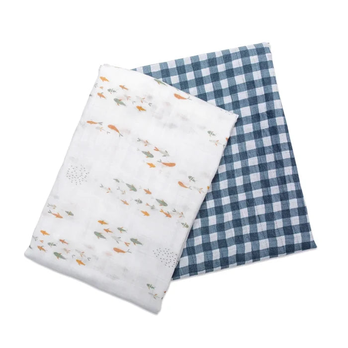 Lulujo Cotton Muslin Swaddles 2pk