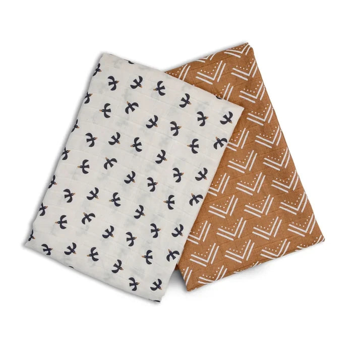 Lulujo Cotton Muslin Swaddles 2pk