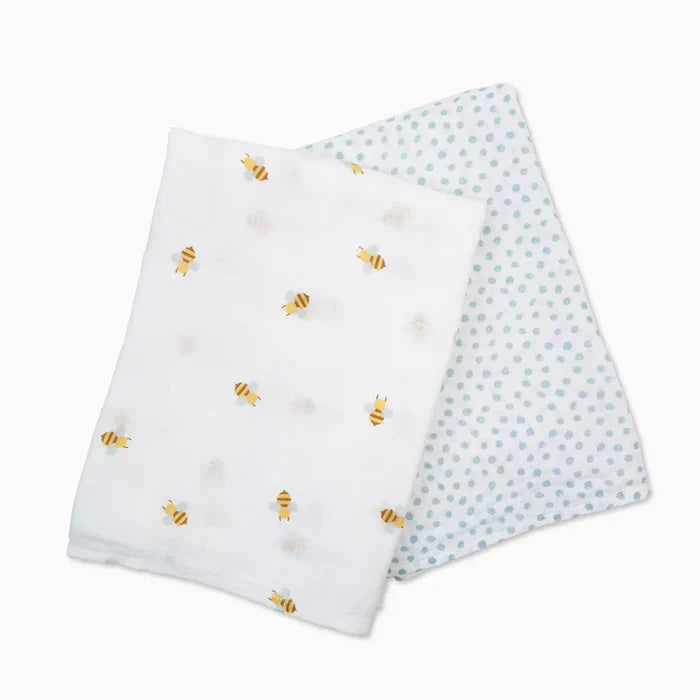 Lulujo Cotton Muslin Swaddles 2pk