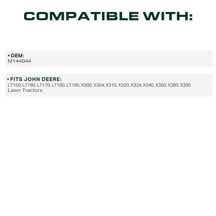 M144044 Mower Drive Belt Replacement for John Deere X300, X380, LT180 & More | Aramid Cord