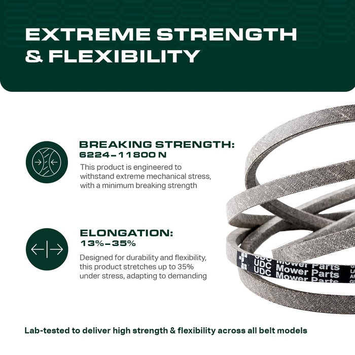 M151649, GX10063 Mower Deck Belt Replacement for John Deere LT180 & More | 48-in Deck | Aramid Cord