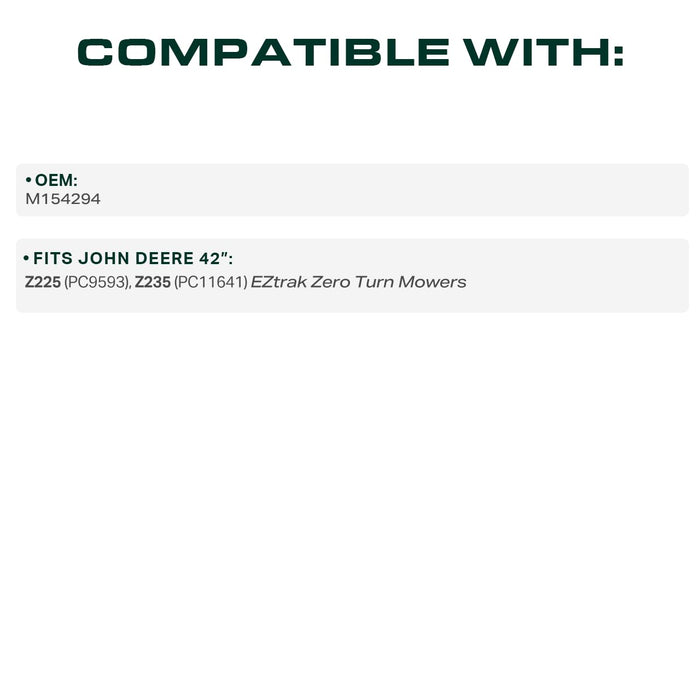 M154294 Mower Deck Belt Replacement for John Deere Z225, Z235 & More | 42-in Deck | Aramid Cord