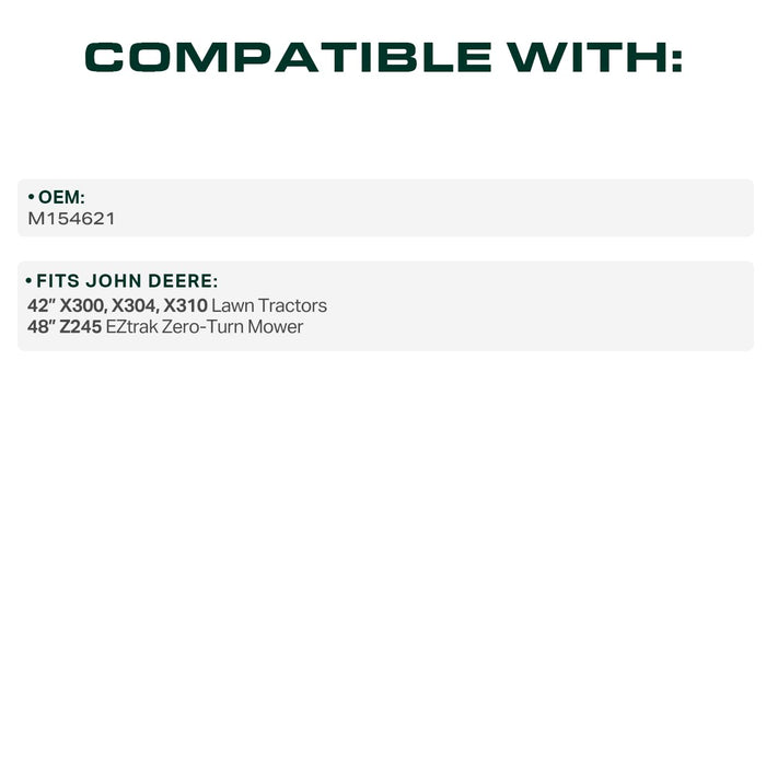 M154621 Mower Deck Belt Replacement for John Deere X300, X304 & More | Aramid Cord