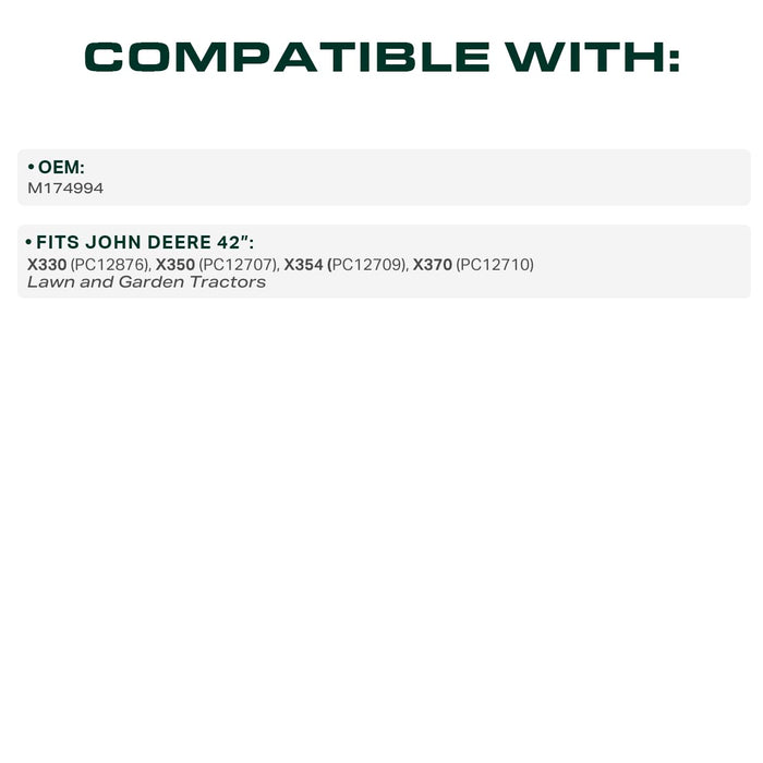 M174994 Mower Deck Belt Replacement for John Deere X350, X330, X370 & More | 42-in Deck | Aramid Cord