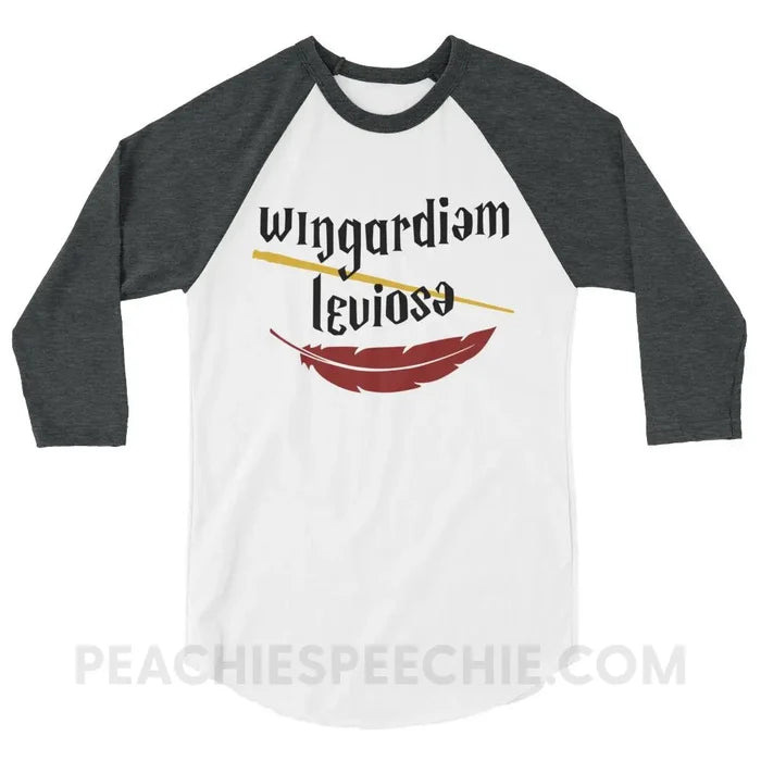 Magic Spell Baseball Tee - White/Heather Charcoal / XS - T-Shirts & Tops peachiespeechie.com