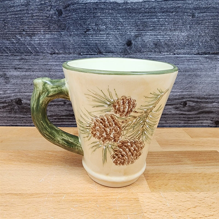 Male Cardinal And Pine Cones Coffee Mugs Set of 3 Ceramic Tea Cups Pacific Rim