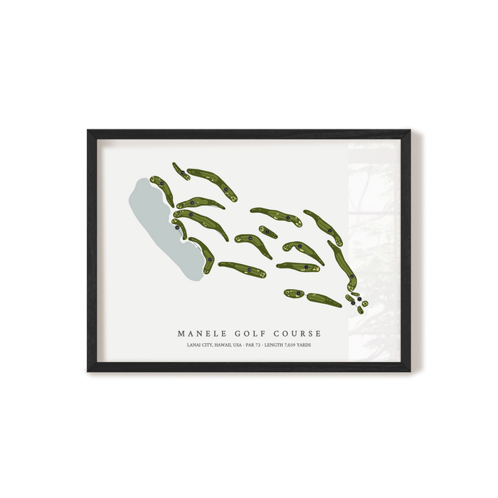 Manele Golf Course | Golf Course Map | Black Frame